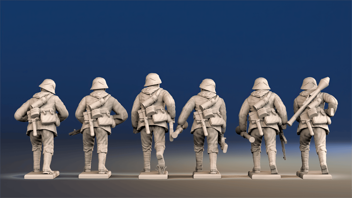 WW2 German Waffen-SS - Advancing, Covered Helmets