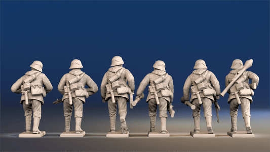 WW2 German Waffen-SS - Advancing, Covered Helmets