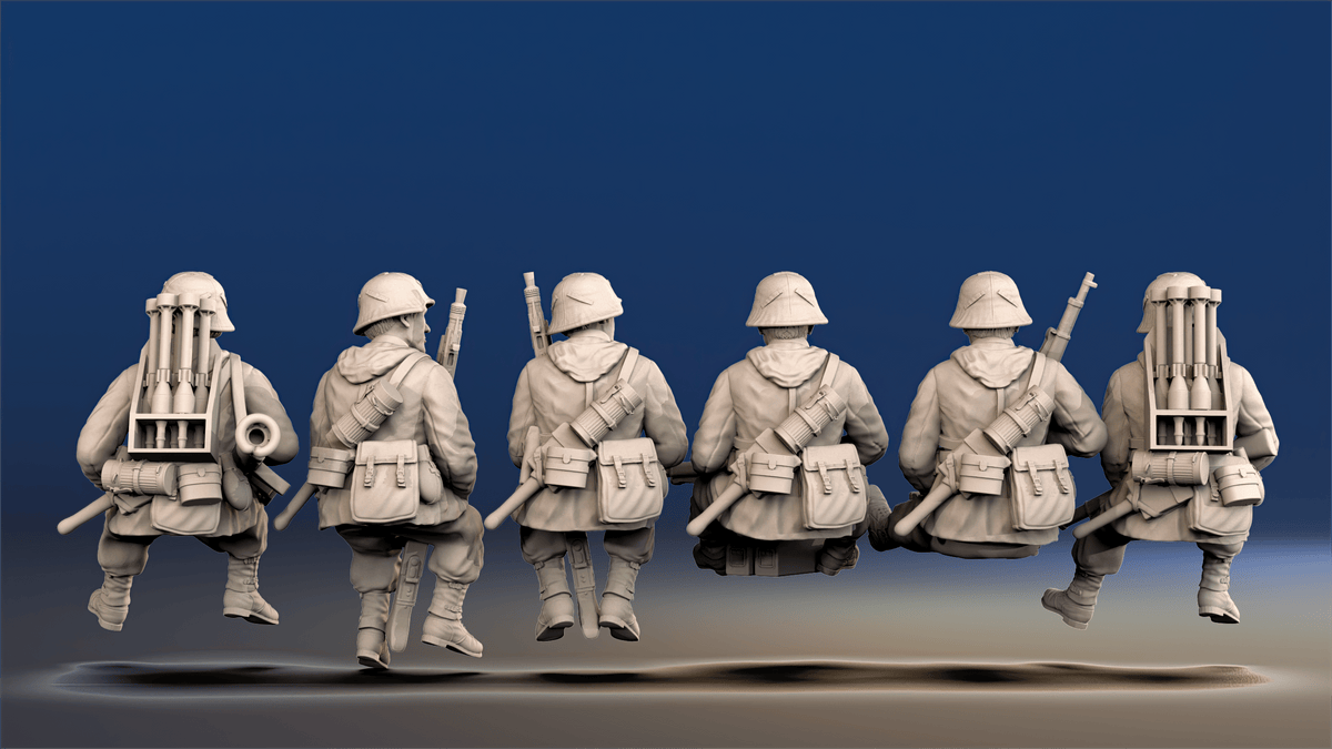 WW2 German Waffen-SS Tank Riders - Support Weapons, Covered Helmets and Gaiters
