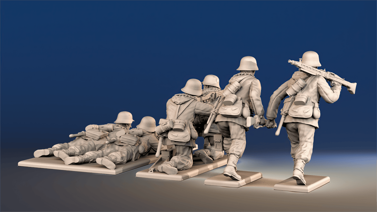 WW2 German Panzergrenadiers - MG42 Machine Gun Team, Smocks and Gaiters