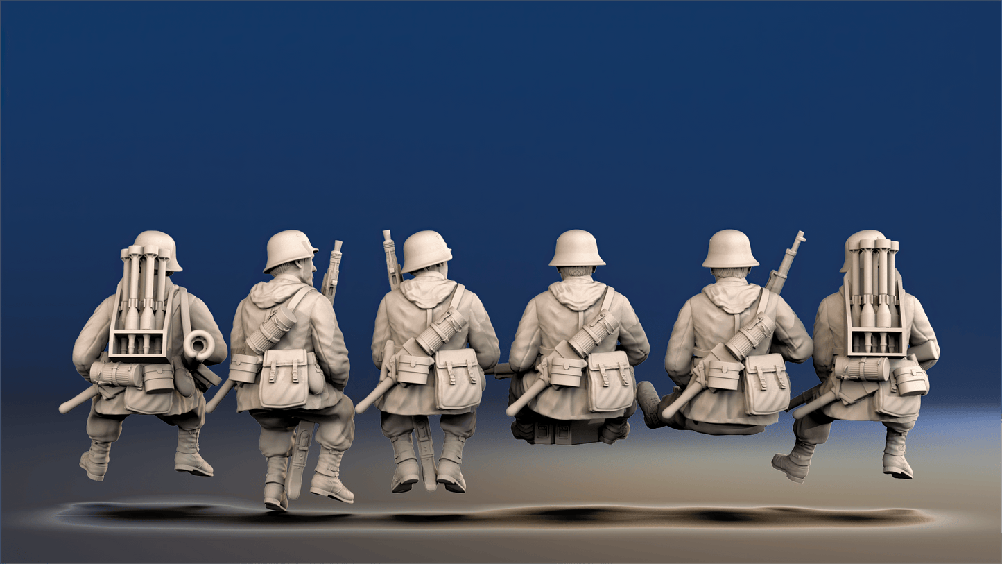 WW2 German Panzergrenadiers - Tank Rider Support Weapons in Smocks