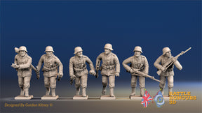 German infantry advancing gaiter helmet