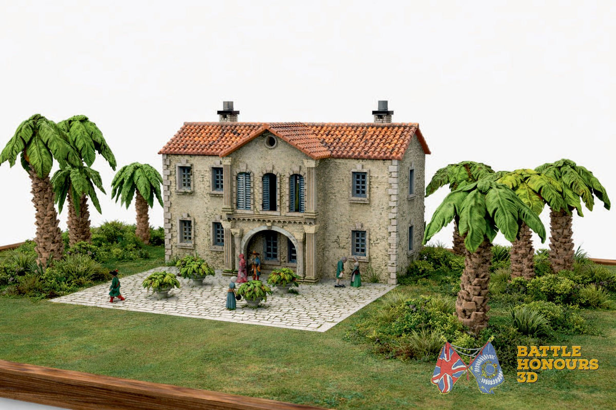 Colonial Caribbean governor's house terrain model graphic