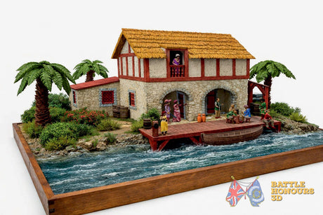 Colonial Caribbean house of pleasure terrain model graphic