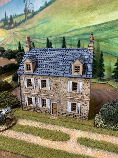 Howard Greenwood painted WW2 Normandy rural building