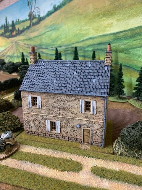 Howard Greenwood painted WW2 Normandy rural building alternate view