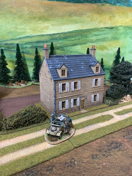 Howard Greenwood painted WW2 Normandy rural building alternate view