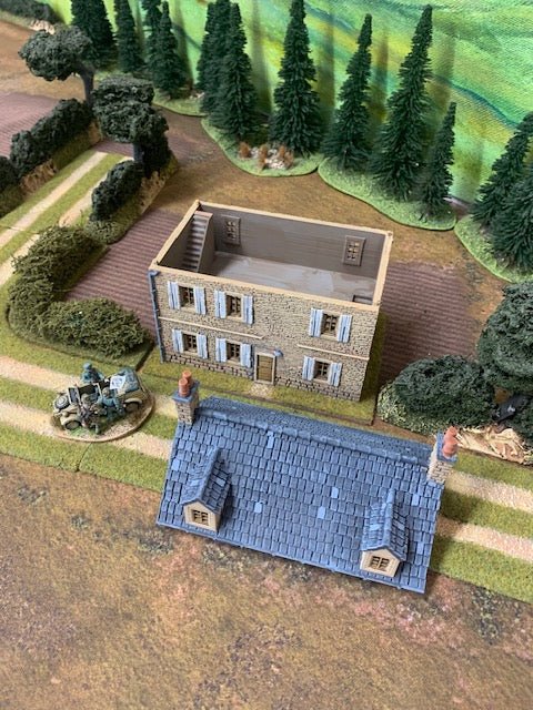 Howard Greenwood painted WW2 Normandy rural building alternate view