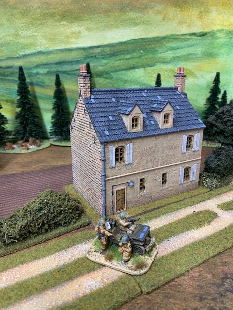 Howard Greenwood painted WW2 Normandy rural house alternate view