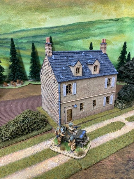 Howard Greenwood painted WW2 Normandy rural house alternate view