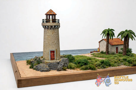 Colonial Caribbean lighthouse terrain model graphic