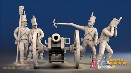 Portuguese artillery firing miniature figures