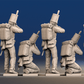 Portuguese 1st Caçadores firing skirmishers with backpacks rear view