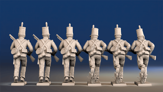 Portuguese 1st Caçadores advancing skirmishers rear view