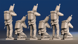 Portuguese 3rd Caçadores firing skirmishers with backpacks rear view