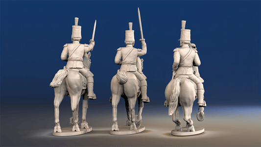 Portuguese 1st Caçadores mounted colonel command rear view