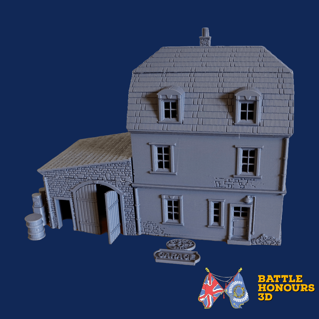 WW2 Normandy French garage and annex cutout view