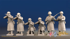 Russian greatcoat firing helmet miniature figures view 1