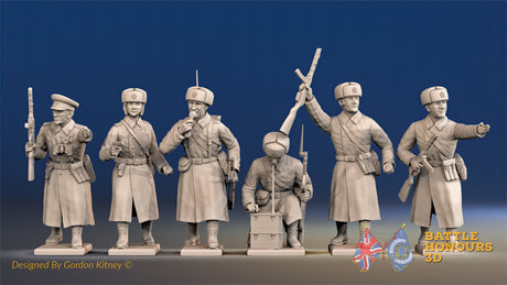 Russian greatcoat command miniature figures view 1