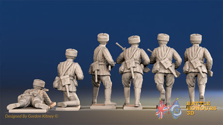 Russian light machine gun padded fur hat figures view 2
