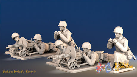 Russian Maxim machine gun greatcoat helmet team view 1