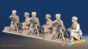 Russian mortar team greatcoat fur hat view 1