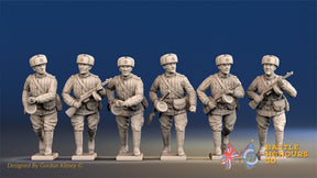 Russian padded advancing fur hat machine gun team view 1