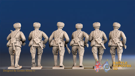 Russian padded advancing fur hat machine gun team view 2