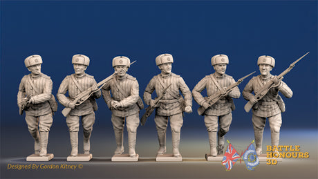 Russian padded advancing fur hat figures view 1