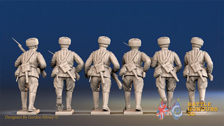 Russian padded advancing fur hat figures view 2