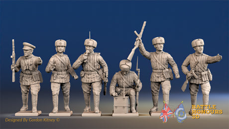 Russian padded command miniature figures view 1