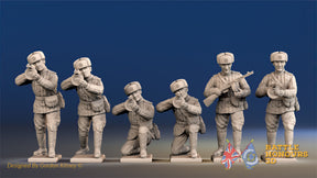 Russian padded firing fur hat machine gun team view 1