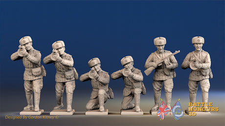 Russian padded firing fur hat machine gun team view 1
