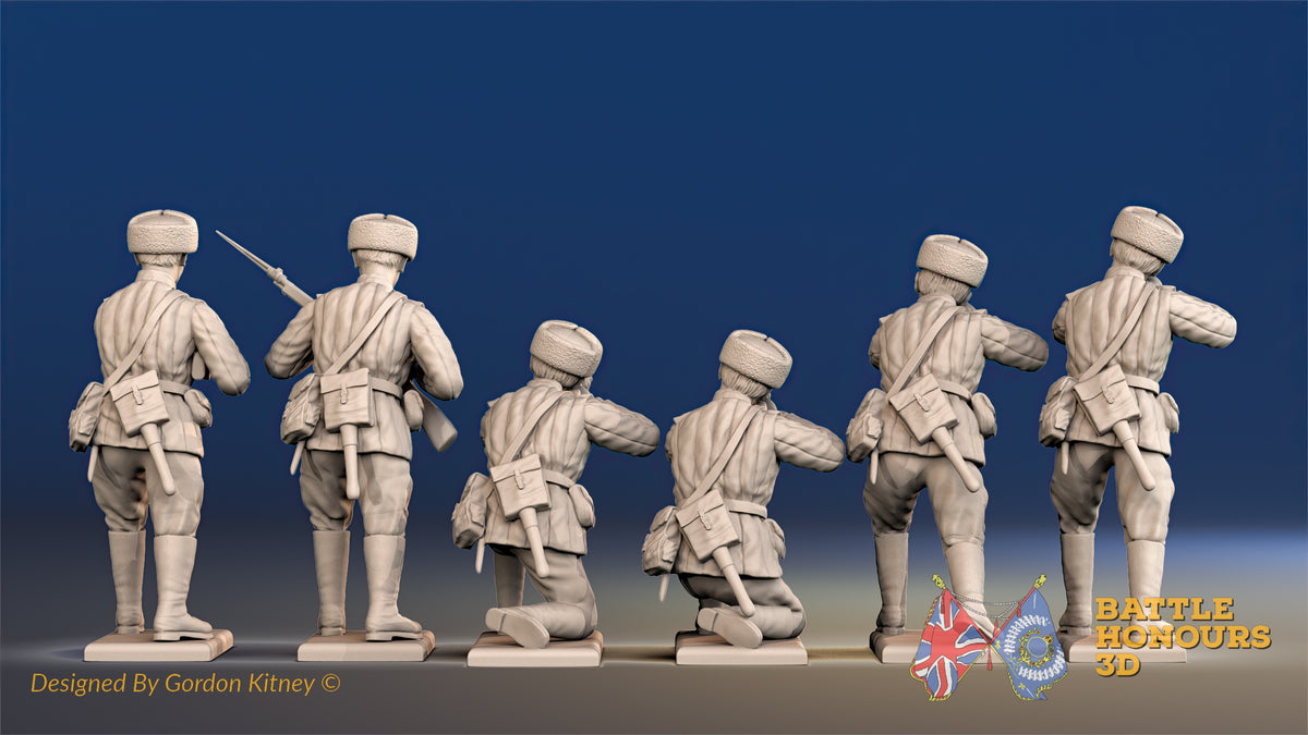 Russian padded firing fur hat figures view 2