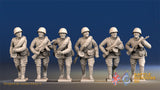 Russian summer advancing helmet machine gun team view 1