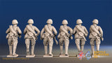 Russian summer advancing helmet machine gun team view 2