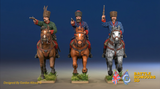 Seven Years’ War Russian Cossacks - Galloping - Pistols, colour example. Figures are supplied unpainted.