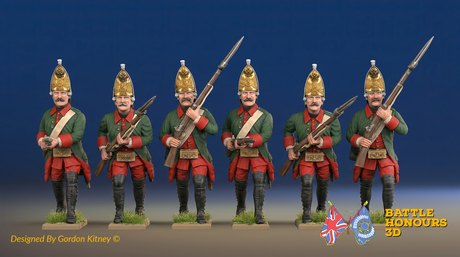 Seven Years’ War Russian Grenadiers - Advancing - Winter Uniform, colour example. Figures are supplied unpainted.