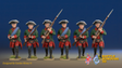 Seven Years’ War Russian Musketeers - Advancing - Winter Uniform - Observation Corps - Rolled Cloaks, colour example. Figures are supplied unpainted.