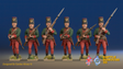Seven Years’ War Russian Pandurs - Charging - Summer Uniform, colour example. Figures are supplied unpainted.