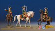 Catherine the Great and two mounted Russian officers, colour example. Figures are supplied unpainted.