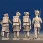 Napoleonic Scottish Highland Flank Company Command treble time in kilts rear view