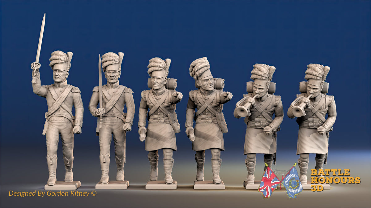 Scottish Highland flank company command treble time kilts alternate view