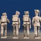 Napoleonic Scottish Highland Flank Company Command treble time in trousers rear view