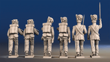 Napoleonic Scottish Highland Flank Company Command treble time in trousers rear view