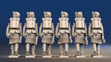 Napoleonic Scottish Highland Flank Company treble time in kilts rear view