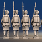 Napoleonic Scottish Highland Flank Company march attack in kilts rear view