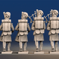 Napoleonic Scottish Highlanders pipes and drums in kilts rear view