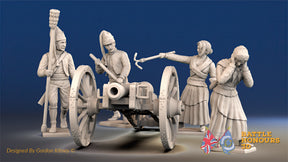 Spanish female artillery gunner firing alternate view