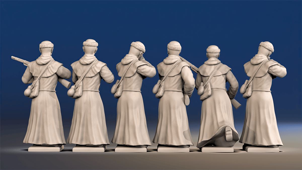 Peninsular War Spanish Guerrillas with Monk - Loading and Firing